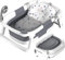 Rabb 1st Baby Badewanne Faltbare, Baby Bathtub Babywanne Faltbar Babybadewanne Tragbare Wanne für Neugeborene Kleinkinder mit Rutschfester Matte und Abflussloch (Kein Thermometer) (Grau)