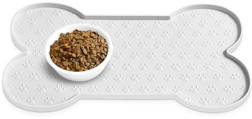 PWTAA Tapete de Silicona Antideslizante para Cuenco de Perro, Mantel Individual más Grueso para Mascotas, Impermeable, con Borde Elevado, Adecuado para Perros pequeños y medianos, Bandeja de Comida