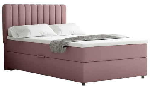 PANDA MÖBEL Homesy Everest Boxspringbett 120x200 cm, Doppelbett inklusive Matratze und Topper, Polsterbett mit Bettkasten, Komfortables Boxspringbett für das Schlafzimmer, modern und stilvoll