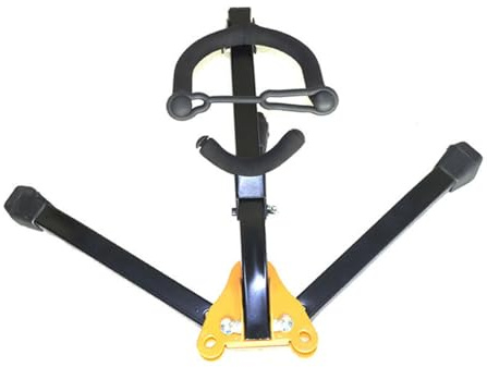 Faltbare Saxophonhalterung aus Metall mit Dreiecksstütze Schwarz | Abnehmbare Schaumstoffhülle, Tragbar für Instrumente und Flöte, Kompakte Bauform