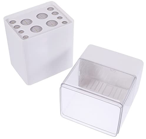 Healeved Makeup Brush Storage Box Plastic Organizer for Countertop Display Keeps Brushes Tidy and Dust for Makeup Countertop Organization