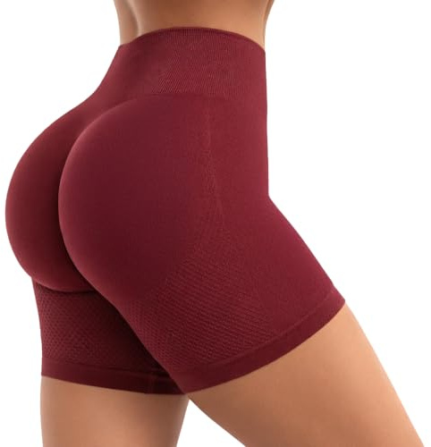 SMILODOX Sport Shorts Damen Amaze Pro Scrunch, Seamless Blickdichte Radlerhose, Unsichtbarer Scrunch-Effekt, V-Shape High Waist Kurze Sporthose, Hoher Bund Biker Shorts für Yoga, Fitness & Gym