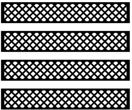 EasyComposite 2 x Composite Screen Trellis Topper - Decorative Lattice Panel for Outdoor Garden Fence - 1800mmx300mmx18mm (Wave, 4)