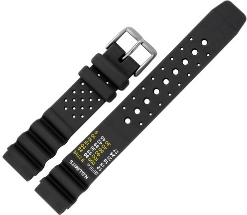 MARBURGER Uhrenarmband 18mm Kunststoff Schwarz XL - Werkzeug Montage Set 9671810000120