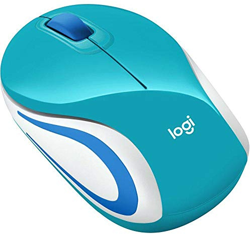 Logitech Wireless Mini Mouse M187, Pocket Sized Portable Mouse for Laptops, Teal