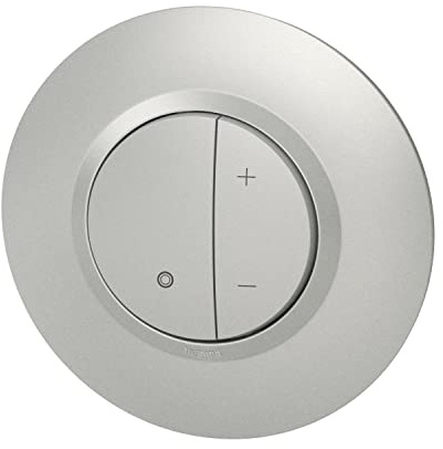 Legrand - Variateur toutes lampes dooxie 2 fils sans Neutre livré avec plaque ronde alu avec bague effet chrome