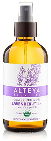 Alteya Organic - Agua de lavanda, orgánica – Certificado por USDA - Auténtica agua de flor natural pura destilada al vapor - Pulverizador, 240 ml