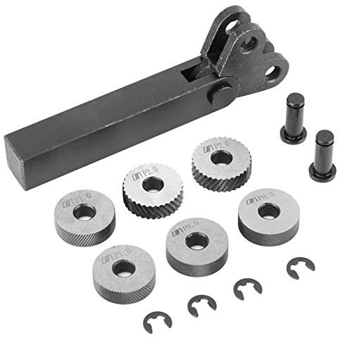 7 piezas moleteado negro acero moleteado 0,5/1/2 mm diagonal doble rueda lineal para máquina de mecanizado patrón de superficie, -