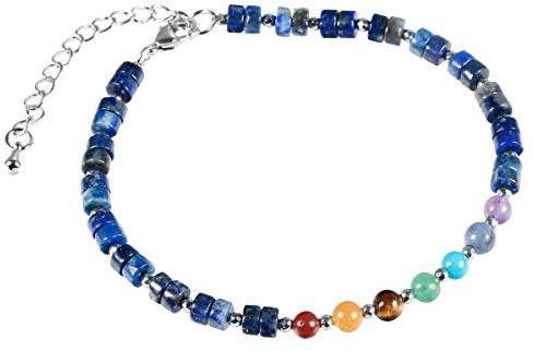 7 Chakra Perlen Armband Fusskettchen Heilstein Reiki Chakra Schmuck Damen