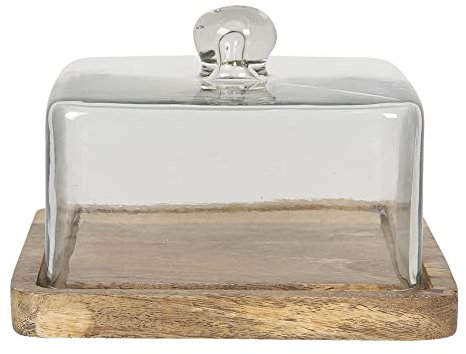 Clayre & Eef Cloche à fromage en verre naturel 6GL2869