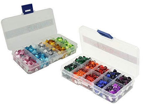 Craft Sensations über 1400 künstliche Schmucksteine Edelsteine Strasssteine Glitzersteine Gemstones zum Basteln Bunt Sortiert in Zwei Praktischen Aufbewahrungs-Boxn