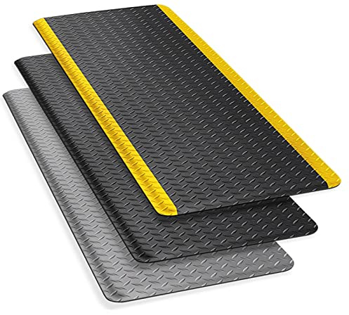Floordirekt Anti-Ermüdungsmatte Heavy-Duty 60 x 90 cm, Diamond, Grau - Für Steharbeitsplätze - Ergonomische Arbeitsplatzmatte für mehr Komfort beim Stehen & Laufen - rutschfest & langlebig