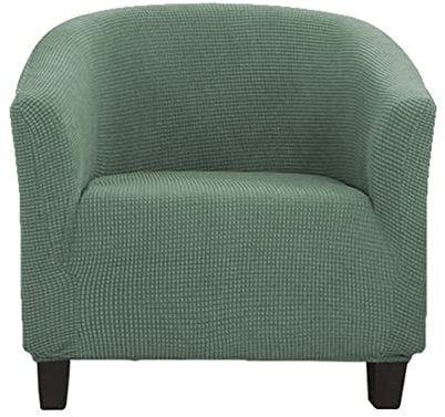 Jacquard Club Chair Schonbezug Stretch Weich 1-teilig Sesselbezug rutschfest Sesselhusse Abnehmbar Maschinenwaschbar Stilvoll Möbelschutz -Grün-2