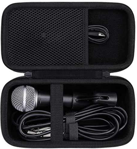 Aenllosi (Nur Tasche) Hart Tasche Hülle für Shure SM58/PGA48/PGA58/SM48S/BETA 58A/SV200/SV100/KSM8 Mikrofon, Schwarz