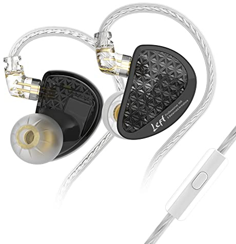 Yinyoo KZ AS16 PRO im Ohrhörer, 8 Balanced Armature Treiber Stage Studio HiFi IEM im Ohrmonitor, Geräuschisolierung verdrahtete In-Ear Kopfhörer Gaming Ohrhörer (mit Mikrofon, AS16PRO Schwarz)