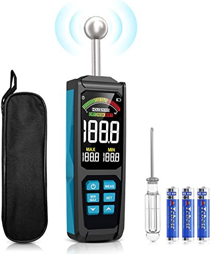 Feuchtigkeitsmessgerät, DURFICST 3-Zoll-HD-Farb-Großbild-Feuchtemessgerät mit Stoffbeutel, 20-40 mm Tiefenanalyse Feuchtigkeitsmesser,für Alle Baumaterialien, Holz, Wand, Putz, Mauerwerk