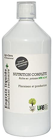 Agro Sens Engrais Liquide spécial Fleurs et Fruits 4-3-6 avec Stimulant racinaire - 1 Litre (500 litres de préparation)