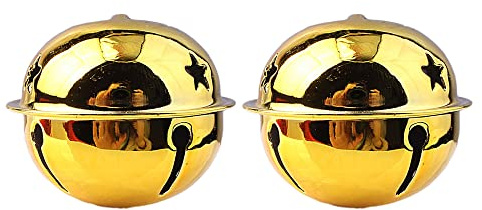 Wambere 20 Stück 4cm Glöckchen zum Basteln,Glöckchen,Weihnachtsglöckchen,Rostschutz Glöckchen, Metallglöckchen Optimal für Handwerk, Schmuck, Festival Dekoration,Haustier Glocken,Gelb