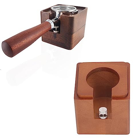 Tnfeeon Kaffee-Siebträger-Halterstation, Kaffee-Tamping-Station, Holz-Kaffee-Siebträger-Tamping-Ständer für 51 Mm, 54 Mm, 58 Mm