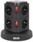 BEVA Regleta Enchufe Vertical, Torre Enchufe con Luz Nocturna y Protección, Enchufe Multiple de 8 Tomas Corrientes y 3 USB (2 USB-A, 1 USB-C), 2500W/10A 2M Cable
