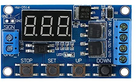 Módulo Temporizador con Pantalla LED DC 5V a 30V Interruptor Retardo Ciclo Relé Encendido Apagado para Control Automático Industrial Doméstico