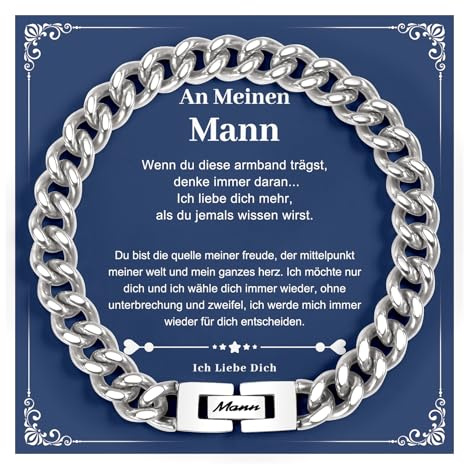 SUNSH Herren Armband Edelstahl Armbänder Panzerkette Silber Herrenarmbänder für Männer Kubanische Armband Geschenke für Valentinstag Mann
