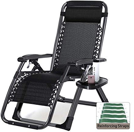 Zero Gravity Chairs Übergroßer Zero-Gravity-Stuhl für Schwerbeanspruchte, Verstellbarer Terrassen-Liege-Lounge-Liegestuhl für Strandcamping, Unterstützung 440 Pfund, ohne Polster