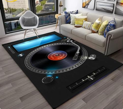 IZREEL Musik Kunst Vinyl Schallplatte Retro Teppich Für Zu Hause Wohnzimmer Schlafzimmer Sofa Spiel rutschfeste Bodenmatte 50X80Cm