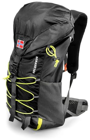 Holgerson kleiner Wanderrucksack oder Fahrradrucksack 15L mit sehr funktionalem Belüftungssystem. Damen/Herren (schwarz)