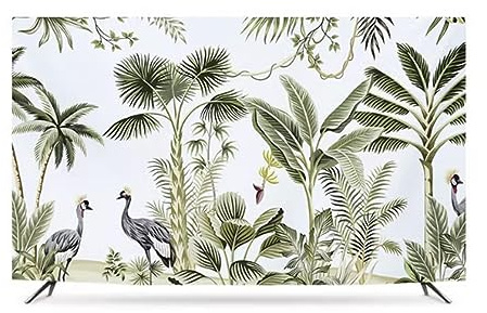 Natur-/pflanzen-sprühlackierung, Tv-staubschutz, Leicht Zu Reinigende Schutzhülle, Geeignet Für Gebogene Bildschirme, Wandmontage, Led-bildschirme, Wärmeableitung, Tv-/computerbilds(Size:43in,Color:A)