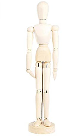 Männliche Schaufensterpuppe aus Holz, Gelenkpuppe aus Holz für Künstler – Künstlerpuppe mit robuster Basis mit flexiblen Gelenken – pädagogisches Skizzieren