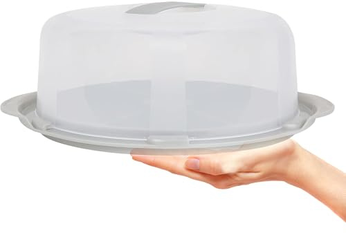 STAR SUPPLIES Clear Plastic Round Cake/Pies/Desserts Box | Complete With Lid & Carry Handles