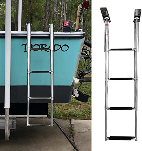 Generisch Poolleitern, ( 46 Edelstahl-Bootsleiter für Fischerboote, klappbare Deck-Heckklappenleiter, Badeplattformleiter für Boote, platzsparende Sport-Tauchleiter)