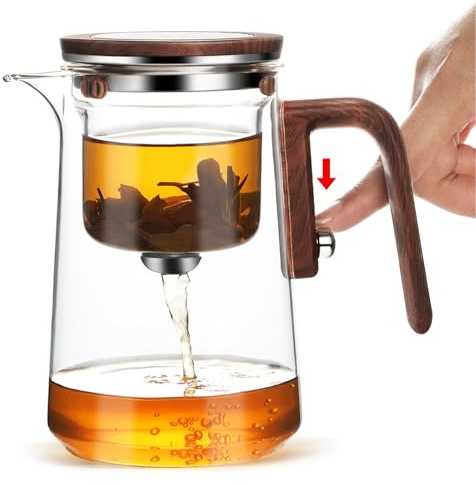 Enchant Tea Pot - 800ml/27.1oz Witchcraft Magic Glass Teapot, Magnetic Water Separation Design, Borosilicate Infuser Pot with Strainer for Loose Leaf & Herbal Teas, Ideal for Tea Maker