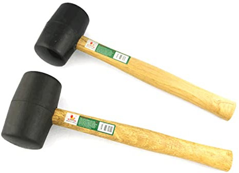 ETHZZLE 500g Shockproof Handle Rubber Mallet Hammer for Woodworking Double Headed Elastic Rubber Hammer
