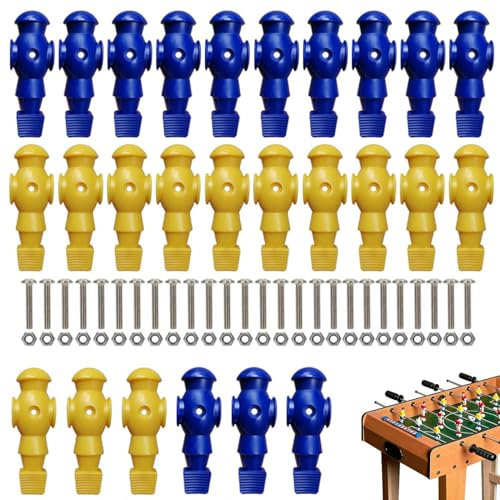 Kickerfiguren für Herren, Tischfußball, Fußballmann, Spieler, Tischfußball-Figuren, 2 Farben, 26 x Fußbälle, Ersatzteile für Fußballtische