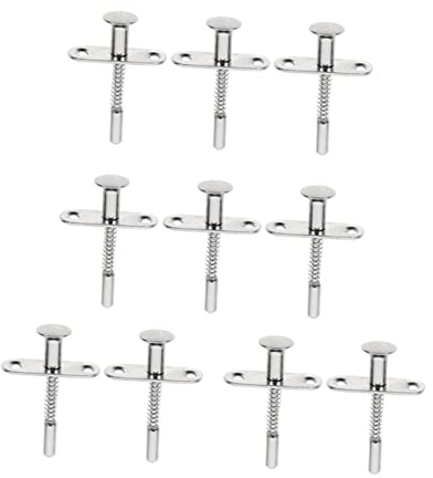 Mikinona 10 Pièces Serrures à Ressort Acier Inoxydable pour Lit Garçon Fille Verrous à Piston Accessoires de Meuble Stables et
