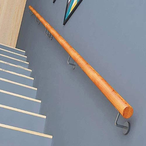 LDTTYRC Kit corrimano per Scale, ringhiera in Legno massello con Staffa, per Interni ed Esterni, per casa, Contro Il Muro, per Interni, soppalchi, Anziani, corridoio, 90 cm/35 Pollici