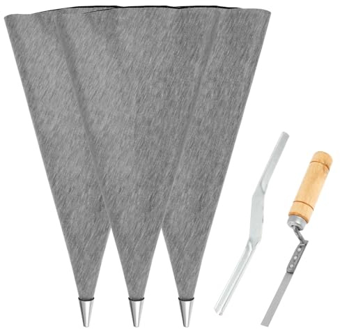 3Pcs Masonry Mortar Bag Heavy Duty Puncture Resistant Tip Cement Sealer Bag Pointing Bags 13 x 24 Inch Tile Grout Masonry Mortars Bags Puncture Tip Cements Sealer for Mortars Cements Tile (grey, one)