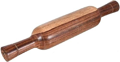 Wooden Handicrafted Wooden Rolling Pin Roller Thick,Wood,Roti Belan, Chapati Maker - 12 Inch