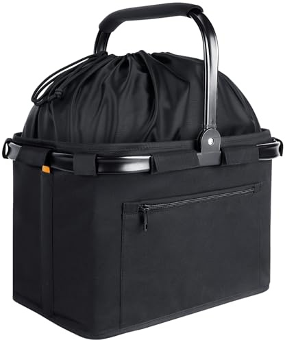 HRX Package 28-33L Einkaufskorb Faltbar mit Kordelzug,Einkaufskörbe,Shopping Basket Geeignet für Ganze Familie, Ideal zum Einkaufen, Reisen, Campen, Lunchbag, Seitlich