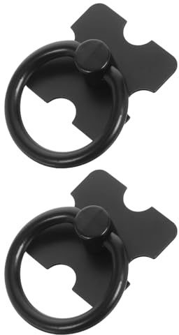 Beavorty Poignées Anneau Noires Design Créatif et Élégant en Alliage de Zinc Lot de 2 Toucher Confortable pour Tiroirs de Commode ou Portes D'armoire