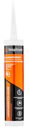 Inspirum Sockelleistenkleber 300ml Weiß, Professioneller Montagekleber mit extrem hoher Anfangshaftung zur Befestigung von Polyurethan Stuckleisten, wasserfester und überstreichbarer Kraftkleber