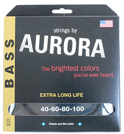 Aurora AURBLK40-100 Premium farbige Bassgitarrensaiten schwarz 40-100
