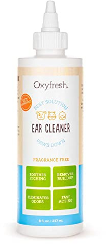 Oxyfresh Advanced Pet Ear Cleaner - Best Dog and Cat Ear Cleaning Solution - Helps with Yeast, Wax, Dirt & Itchy Ear Canal - Cleaning, Soothing, & Sting-Free Dog Ear Wash & Cat Ear Rinse - 8oz