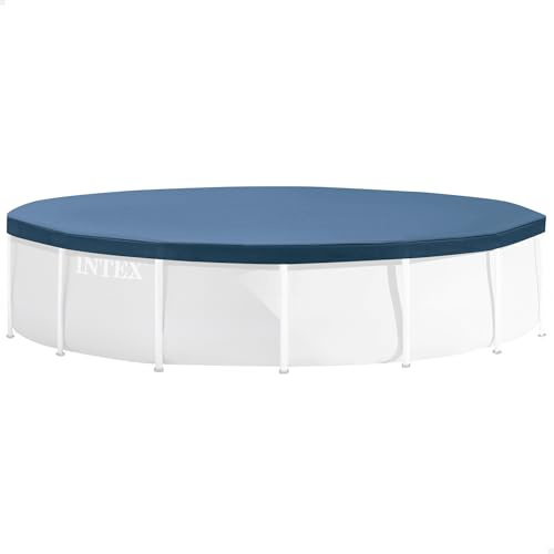 Intex Deluxe Abdeckplane für Frame-Pool, Überhang 20 cm, Grau, Ø 488 cm