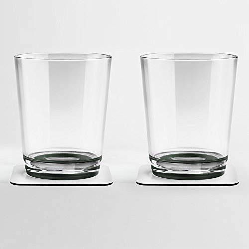 Silwy Magnetglas 250 ml mit Untersetzer 2er-Set grau