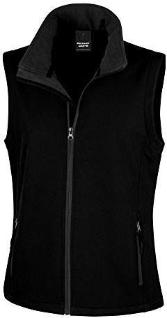 Result Core Damen Softshell-Weste, bedruckbar (S) (Schwarz/Schwarz)