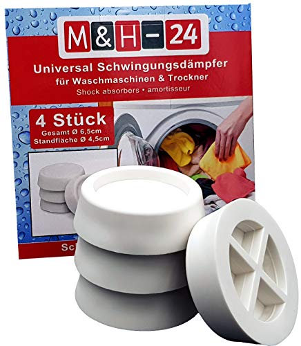 M&H-24 Amortisseurs de vibrations Machines à laver et sécheuses - Pad Universal Anti Vibration Pièces de Rechange Accessoires pour Bosch, Privileg, AEG, Siemens Tampons Amortisseurs en Caoutchouc