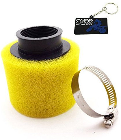 STONEDER Filtre à air en mousse jaune clair de 45 mm pour moteur 125 cc, 140 cc, 150 cc, carburateur ATV, quad, moto, kart et scooter